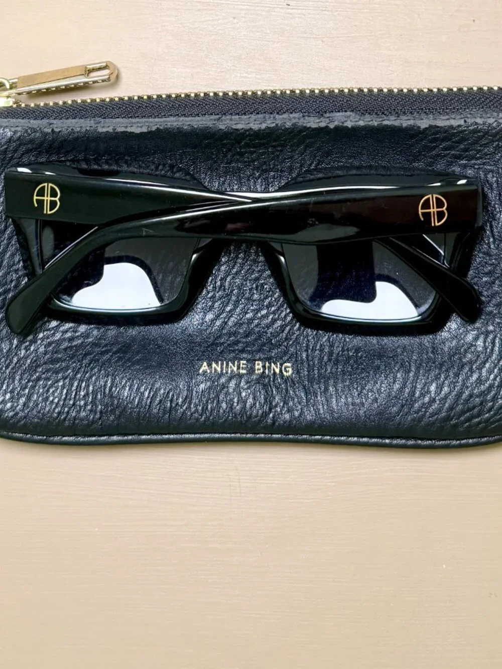 Anine Bing Black Oversized Cat-Eye Sunglasses